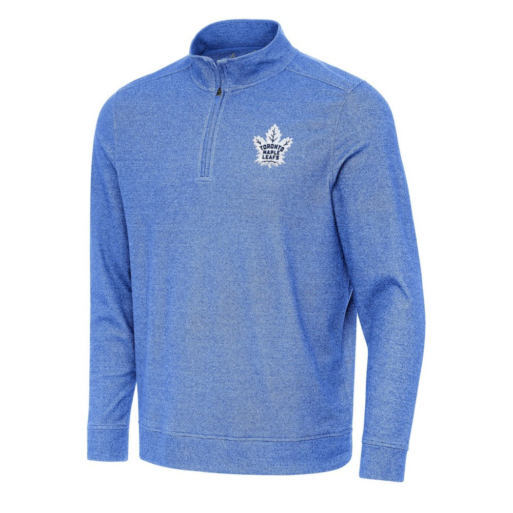 Toronto Maple Leafs Antigua Subtle Quarter-Zip Sweatshirt - Heather Royal - NHL