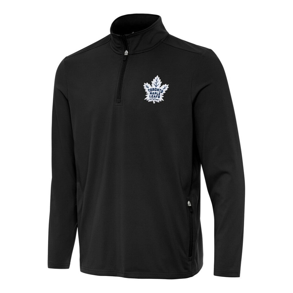 Toronto Maple Leafs Antigua Perilous Quarter-Zip Sweatshirt - Black - NHL