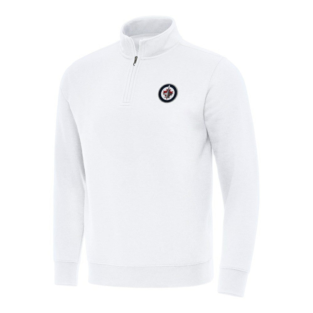 Winnipeg Jets Antigua Victory Quarter-Zip Mock Sweatshirt - White - NHL