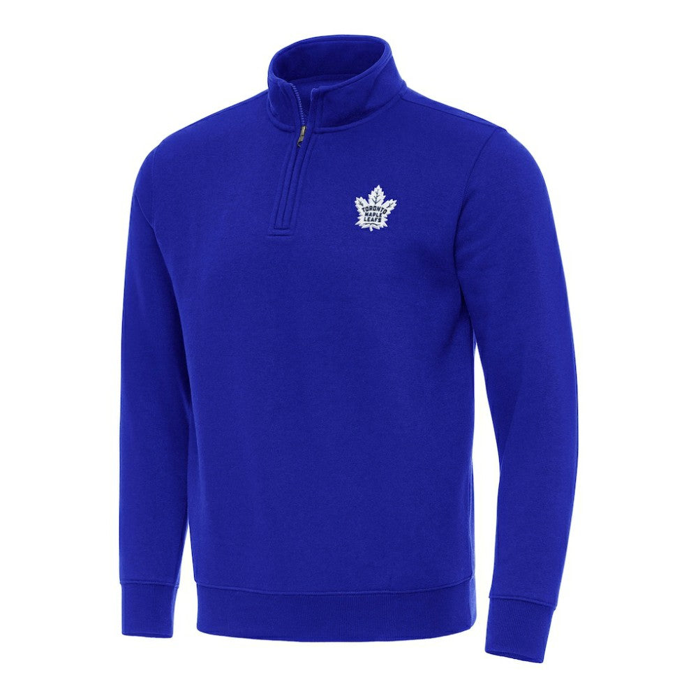 Toronto Maple Leafs Antigua Victory Quarter-Zip Mock Sweatshirt - Blue - NHL