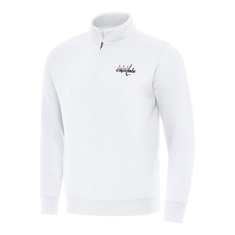 Washington Capitals Antigua Victory Quarter-Zip Mock Sweatshirt - White - NHL
