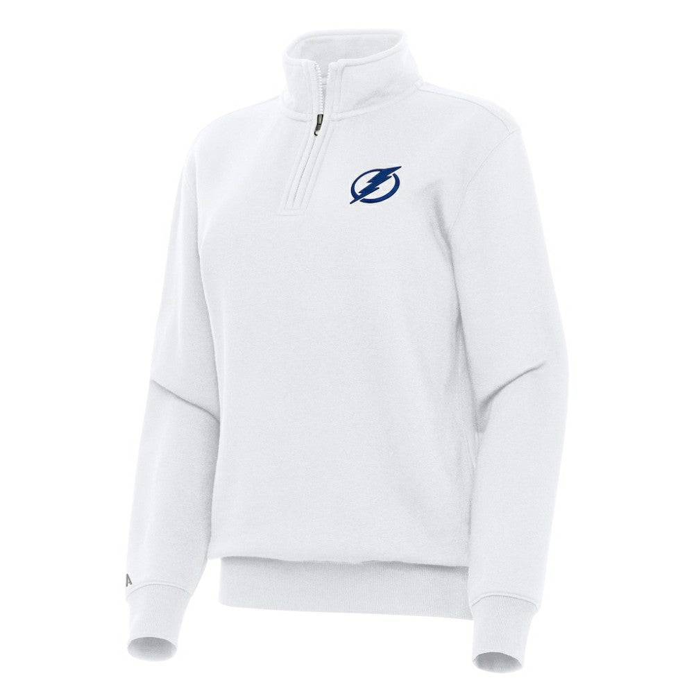 Tampa Bay Lightning Antigua Women's Victory Quarter-Zip Sweatshirt - White - NHL