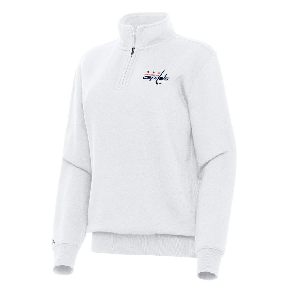 Washington Capitals Antigua Women's Victory Quarter-Zip Sweatshirt - White - NHL