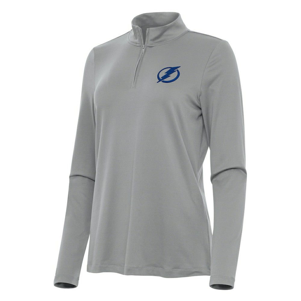 Tampa Bay Lightning Antigua Women's Reprocess Quarter-Zip Top - Gray - NHL