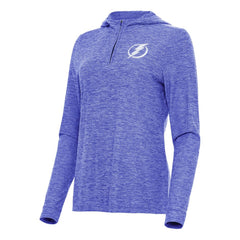 Tampa Bay Lightning Antigua Women's Daybreak Quarter-Zip Hoodie - Heather Blue - NHL