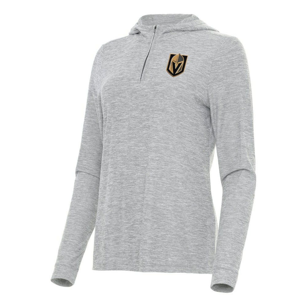 Vegas Golden Knights Antigua Women's Daybreak Quarter-Zip Hoodie - Heather Gray - NHL