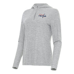 Washington Capitals Antigua Women's Daybreak Quarter-Zip Hoodie - Heather Gray - NHL