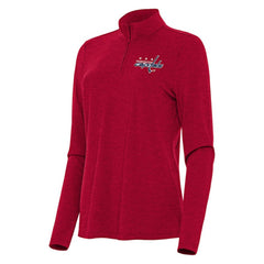 Washington Capitals Antigua Women's Bright Quarter-Zip Top - Heather Red - NHL