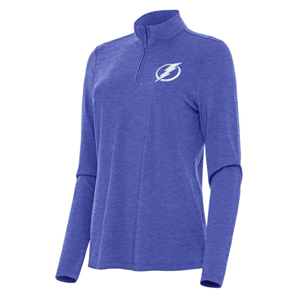 Tampa Bay Lightning Antigua Women's Bright Quarter-Zip Top - Heather Royal - NHL