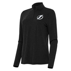 Tampa Bay Lightning Antigua Women's Bright Quarter-Zip Top - Heather Black - NHL