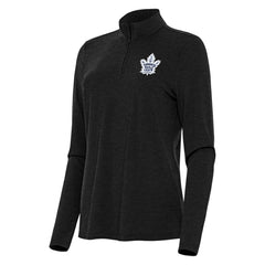 Toronto Maple Leafs Antigua Women's Bright Quarter-Zip Top - Heather Black - NHL
