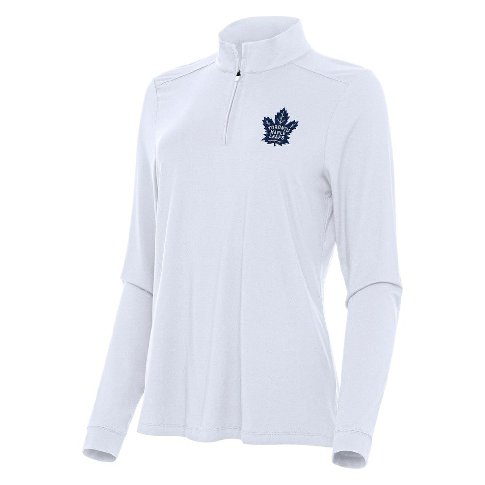 Toronto Maple Leafs Antigua Women's Intent Quarter-Zip Top - White - NHL