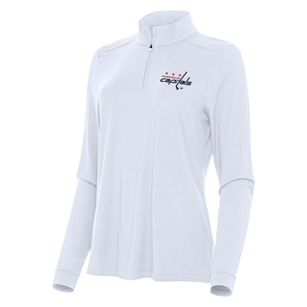Washington Capitals Antigua Women's Intent Quarter-Zip Top - White - NHL