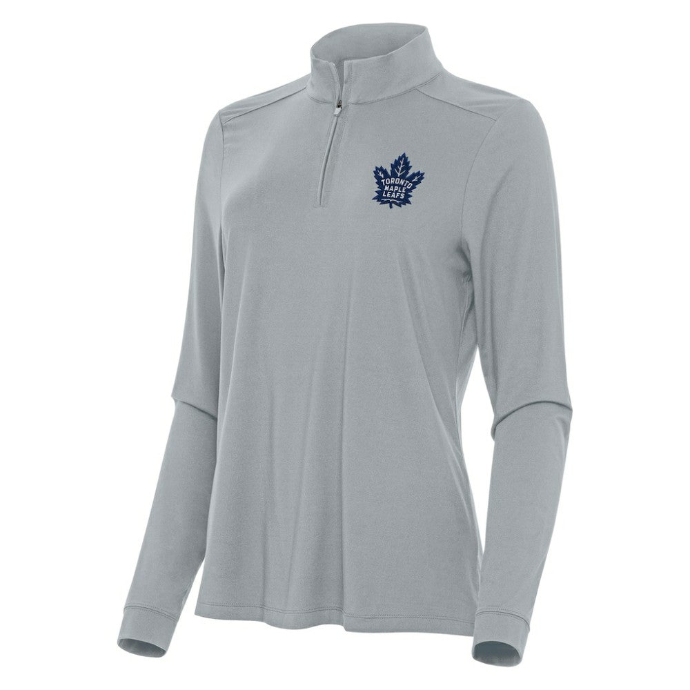 Toronto Maple Leafs Antigua Women's Intent Quarter-Zip Top - Gray - NHL