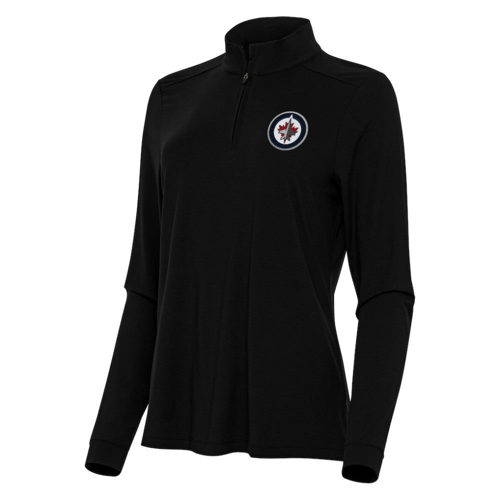 Winnipeg Jets Antigua Women's Intent Quarter-Zip Top - Black - NHL