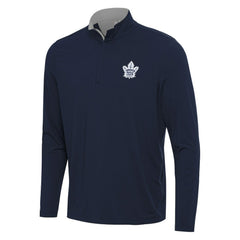 Toronto Maple Leafs Antigua Content Quarter-Zip Pullover Top - Navy/Gray - NHL