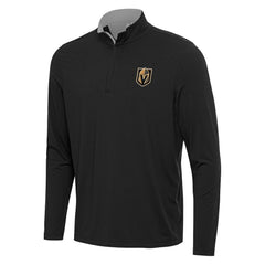 Vegas Golden Knights Antigua Content Quarter-Zip Pullover Top - Black/Gray - NHL