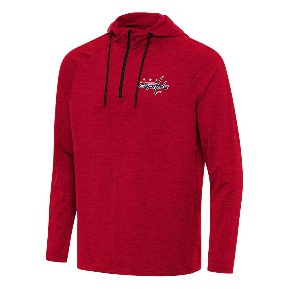 Washington Capitals Antigua Spikes Quarter-Zip Hoodie - Heather Red - NHL