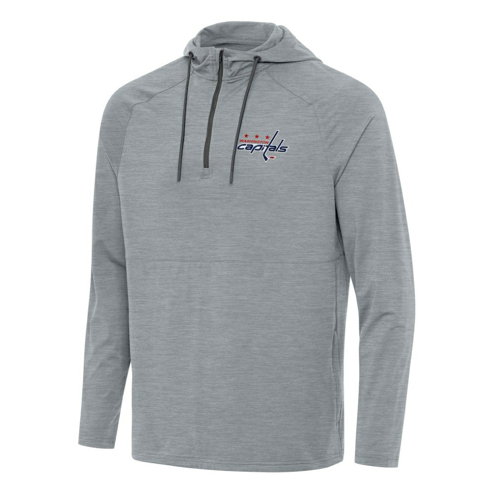 Washington Capitals Antigua Spikes Quarter-Zip Hoodie - Heather Gray - NHL
