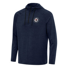 Winnipeg Jets Antigua Spikes Quarter-Zip Hoodie - Heather Navy - NHL