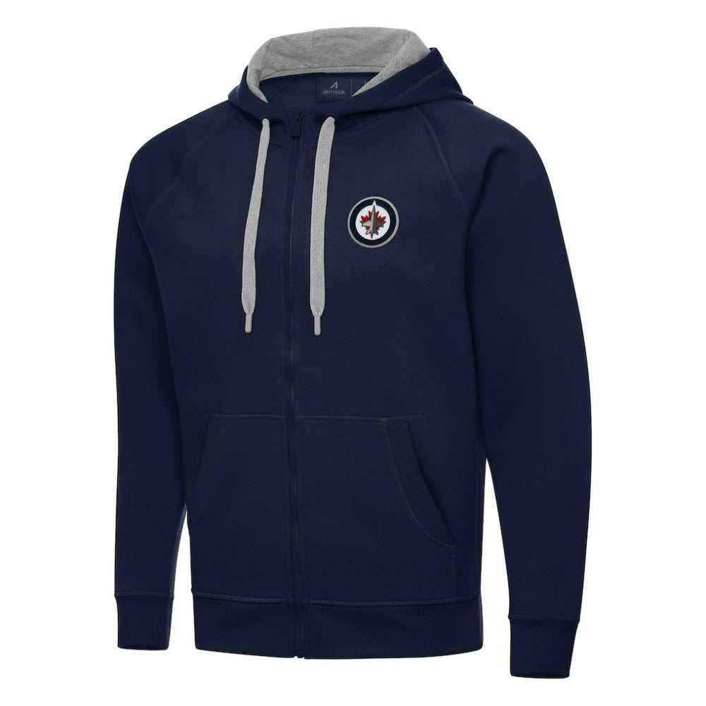 Winnipeg Jets Antigua Big & Tall Victory Full-Zip Hoodie - Navy - NHL