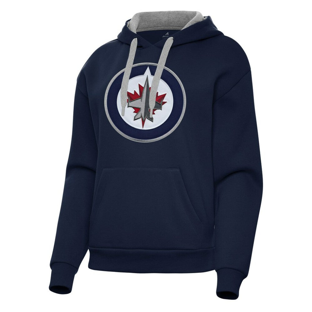 Winnipeg Jets Antigua Women's Victory Pullover Hoodie - Navy - NHL