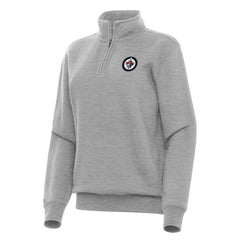 Winnipeg Jets Antigua Women's Victory Quarter-Zip Sweatshirt - Heather Gray - NHL