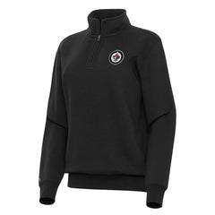 Winnipeg Jets Antigua Women's Victory Quarter-Zip Sweatshirt - Black - NHL