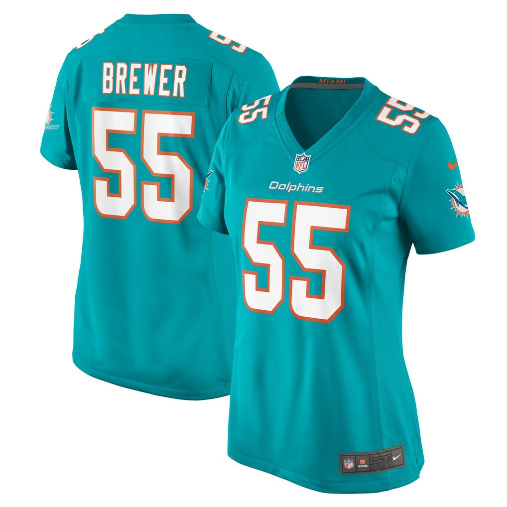 Aaron Brewer Miami Dolphins Women's Game Jersey Aqua | Nike for Sale