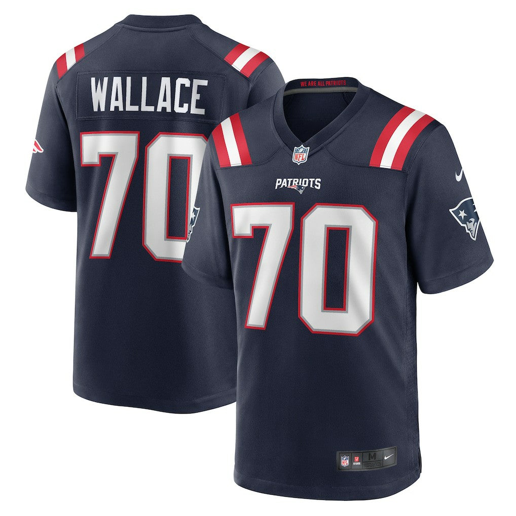 Caedan Wallace New England Patriots Game Jersey Navy | Nike for Sale