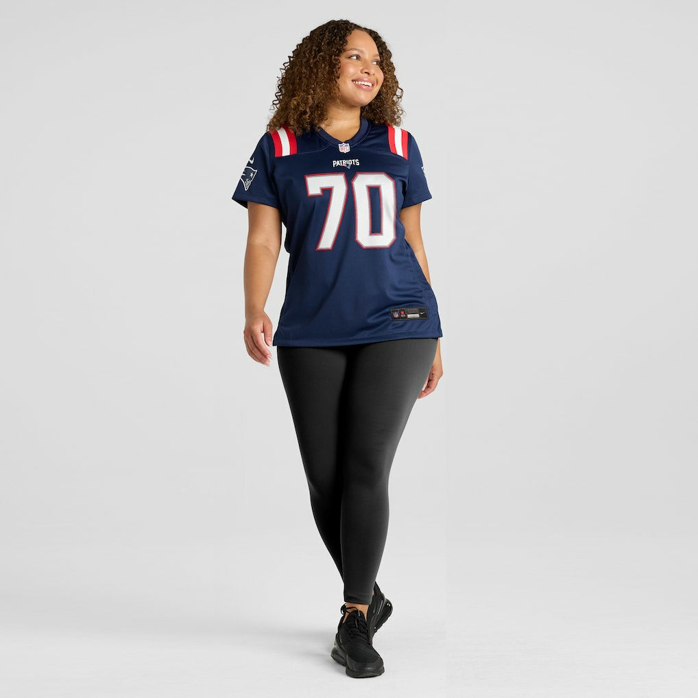 Caedan Wallace New England Patriots Women's Game Jersey Navy | Nike for Sale