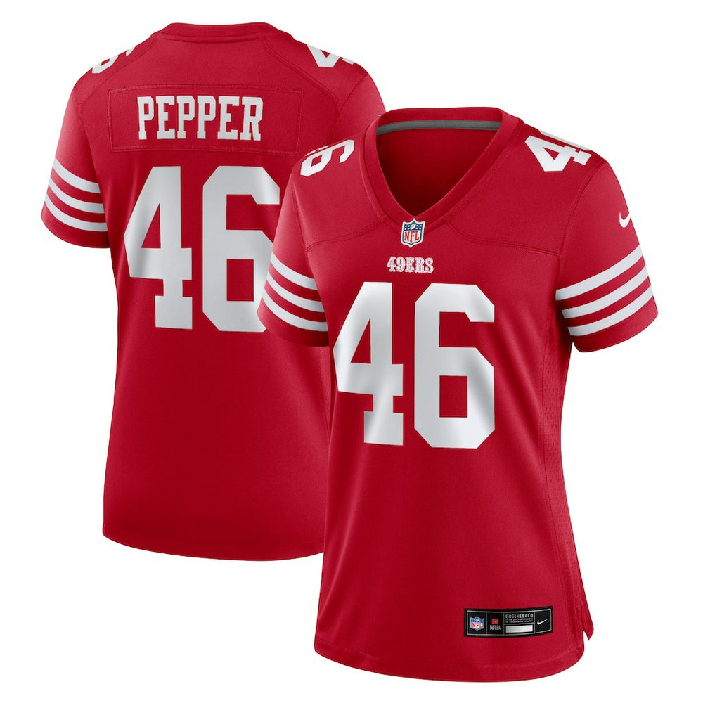 Taybor Pepper San Francisco 49ers Women's Team Game Jersey Scarlet | Nike for Sale