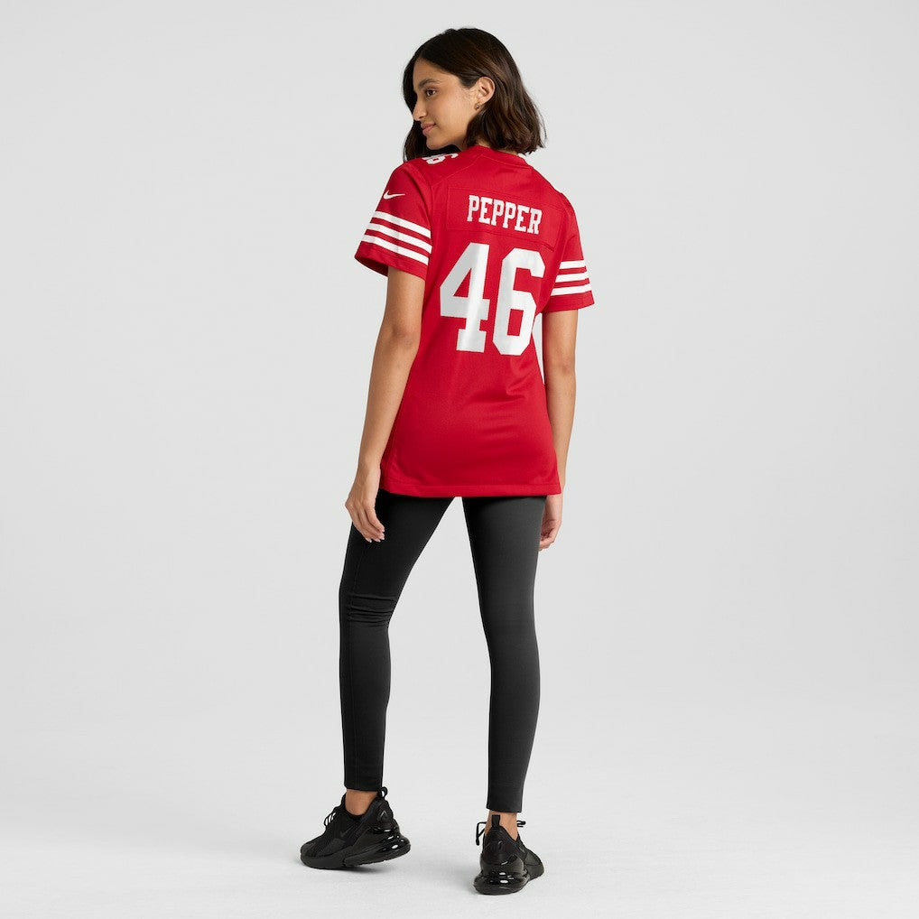 Taybor Pepper San Francisco 49ers Women's Team Game Jersey Scarlet | Nike for Sale