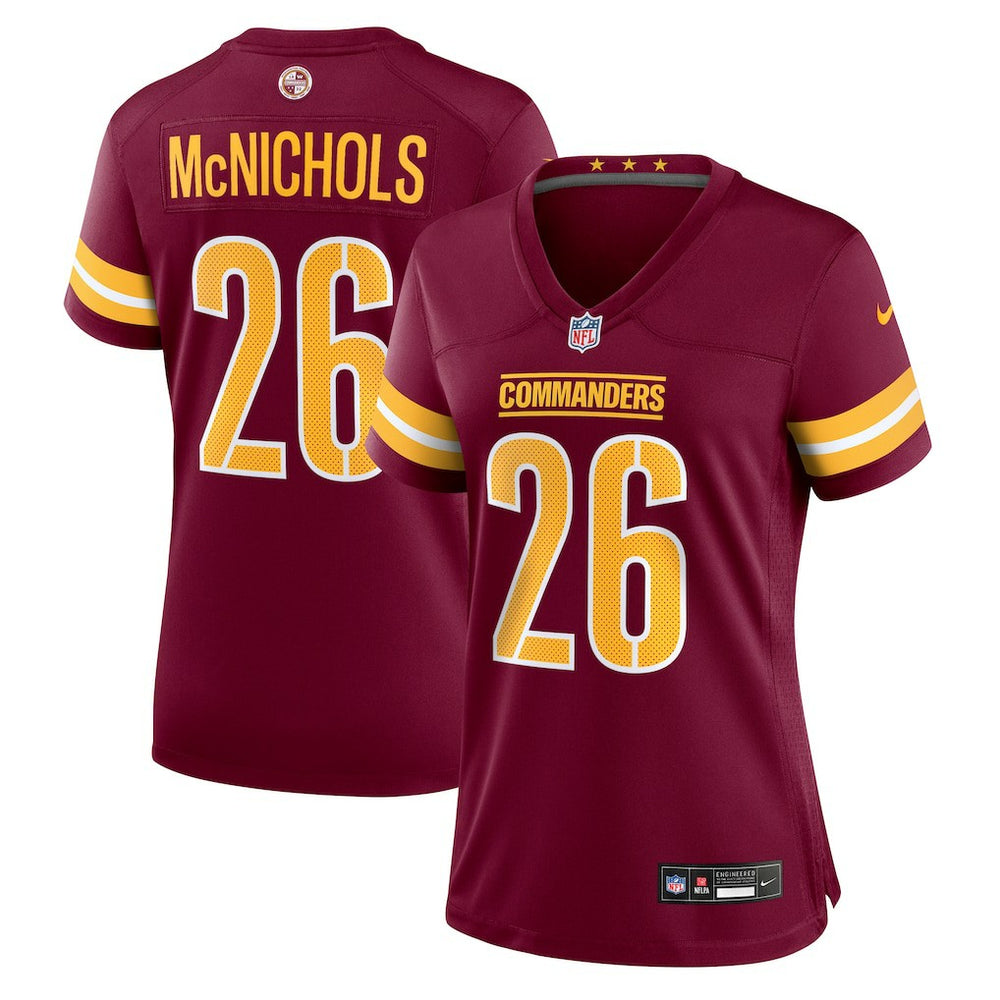 Jeremy McNichols Washington Commanders Women's Team Game Jersey Burgundy | Nike for Sale