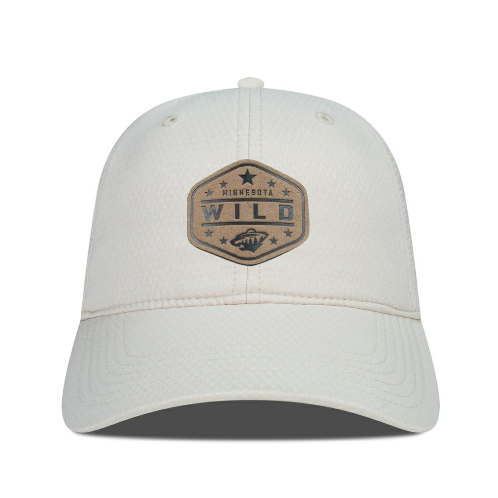 Minnesota Wild Men's Levelwear Faux Leather Patch Unstructured Adjustable Hat - Cream - NHL