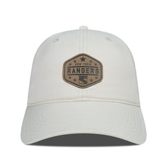 New York Rangers Men's Levelwear Faux Leather Patch Unstructured Adjustable Hat - Cream - NHL