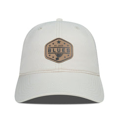 St. Louis Blues Men's Levelwear Faux Leather Patch Unstructured Adjustable Hat - Cream - NHL