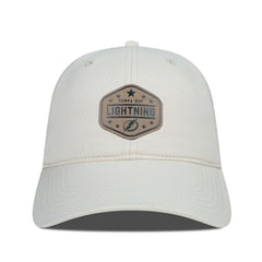 Tampa Bay Lightning Men's Levelwear Faux Leather Patch Unstructured Adjustable Hat - Cream - NHL
