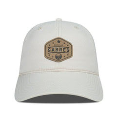 Buffalo Sabres Men's Levelwear Faux Leather Patch Unstructured Adjustable Hat - Cream - NHL