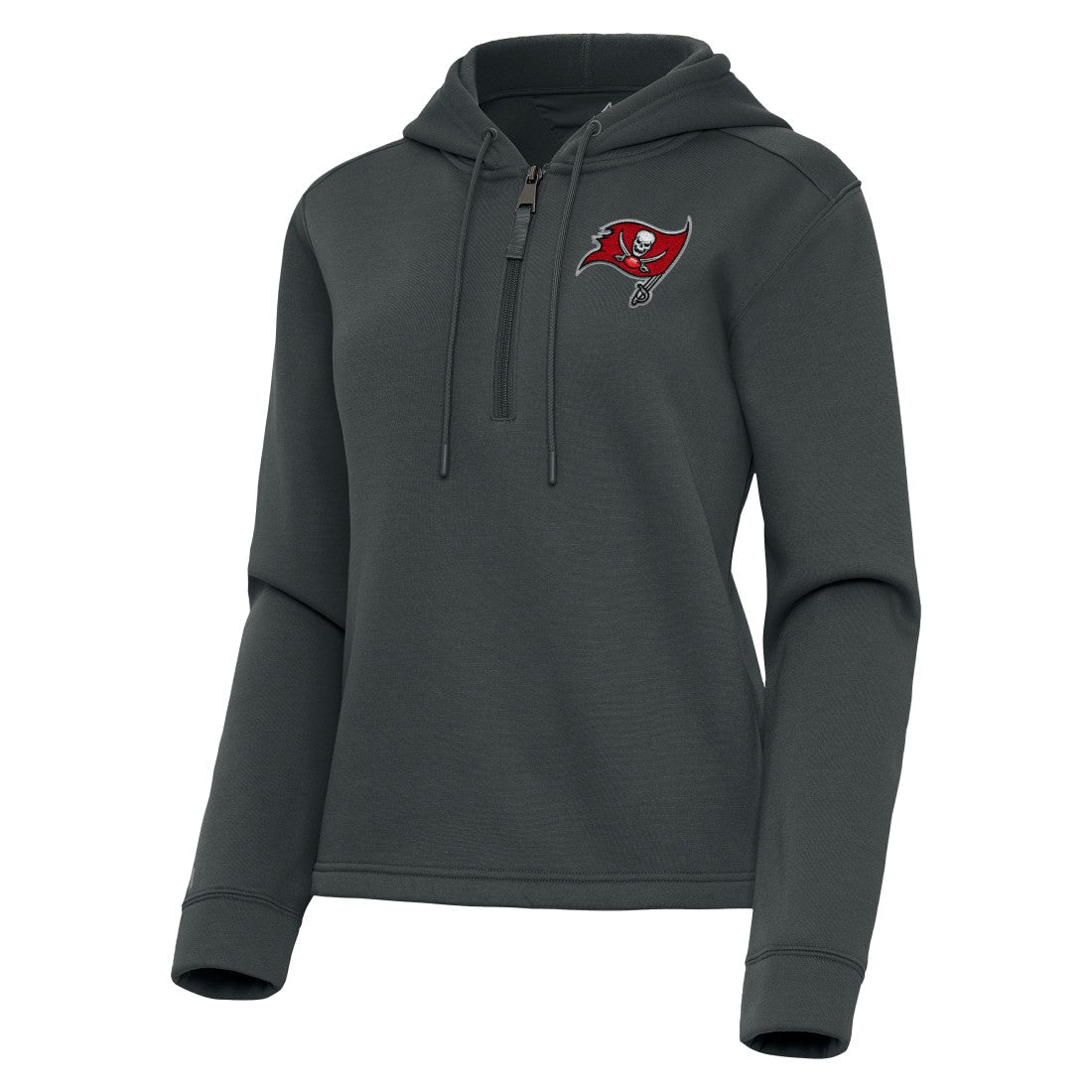 Tampa Bay Buccaneers Antigua Women's Contemporary Quarter-Zip Hoodie Pewter | NFL