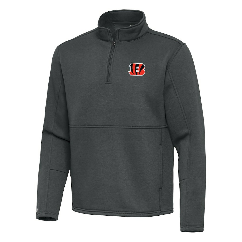 Cincinnati Bengals Antigua Twist Quarter-Zip Pullover Jacket Pewter | NFL
