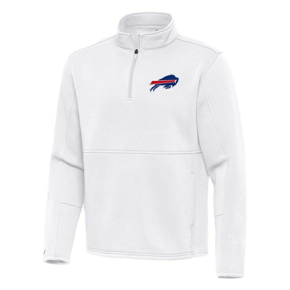 Buffalo Bills Antigua Twist Quarter-Zip Pullover Jacket White | NFL