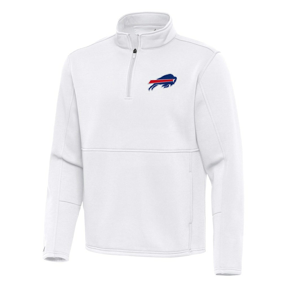 Buffalo Bills Antigua Twist Quarter-Zip Pullover Jacket White | NFL