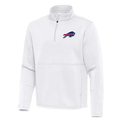 Buffalo Bills Antigua Twist Quarter-Zip Pullover Jacket White | NFL