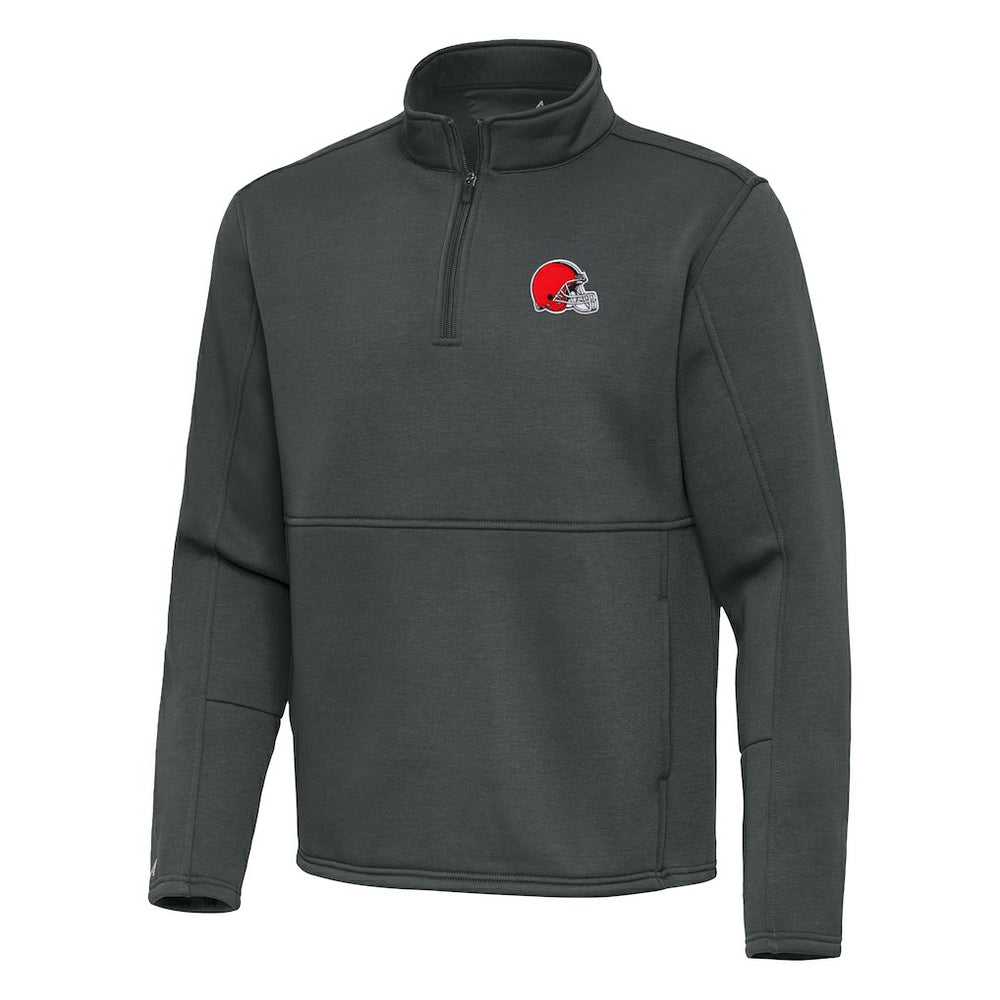 Cleveland Browns Antigua Twist Quarter-Zip Pullover Jacket Pewter | NFL