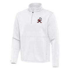 Cleveland Browns Antigua Twist Quarter-Zip Pullover Jacket White | NFL