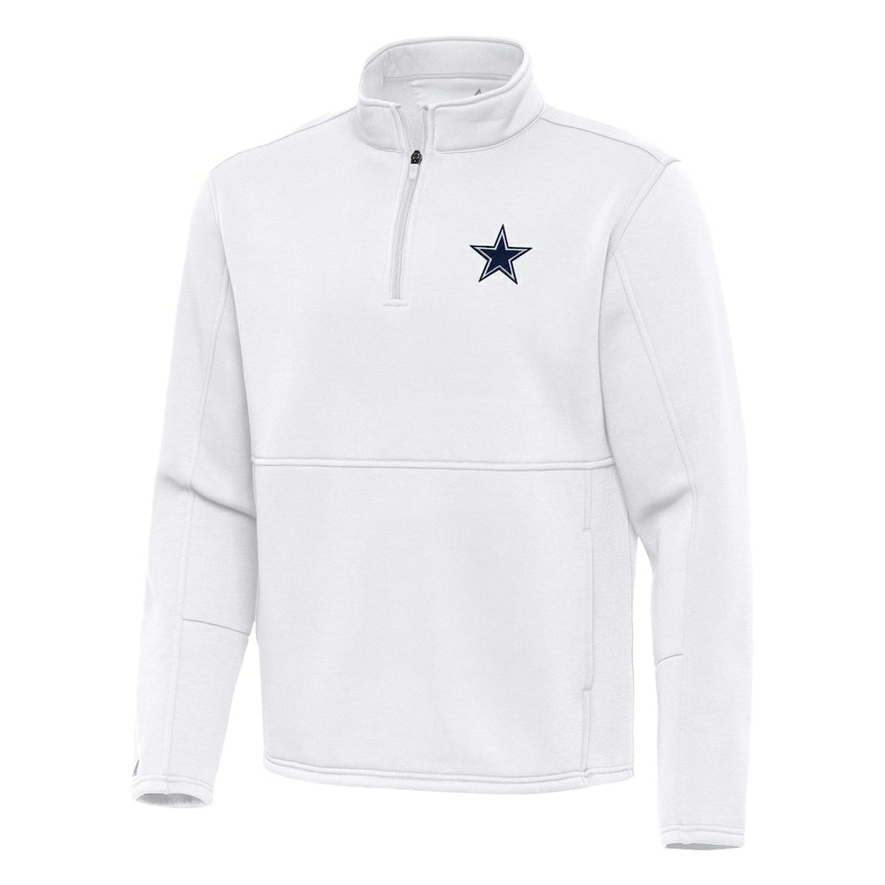 Dallas Cowboys Antigua Twist Quarter-Zip Pullover Jacket White | NFL
