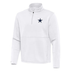 Dallas Cowboys Antigua Twist Quarter-Zip Pullover Jacket White | NFL