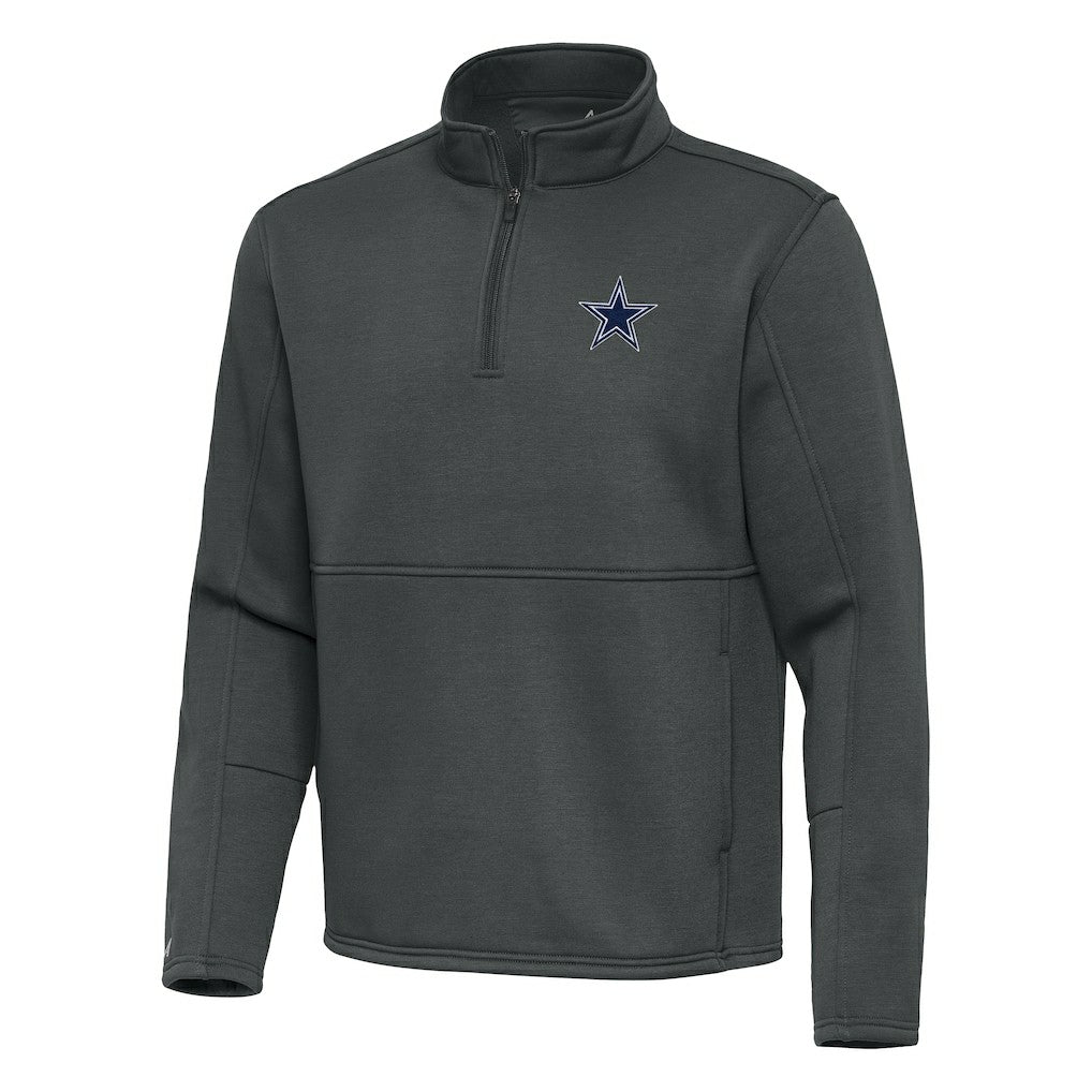 Dallas Cowboys Antigua Twist Quarter-Zip Pullover Jacket Pewter | NFL