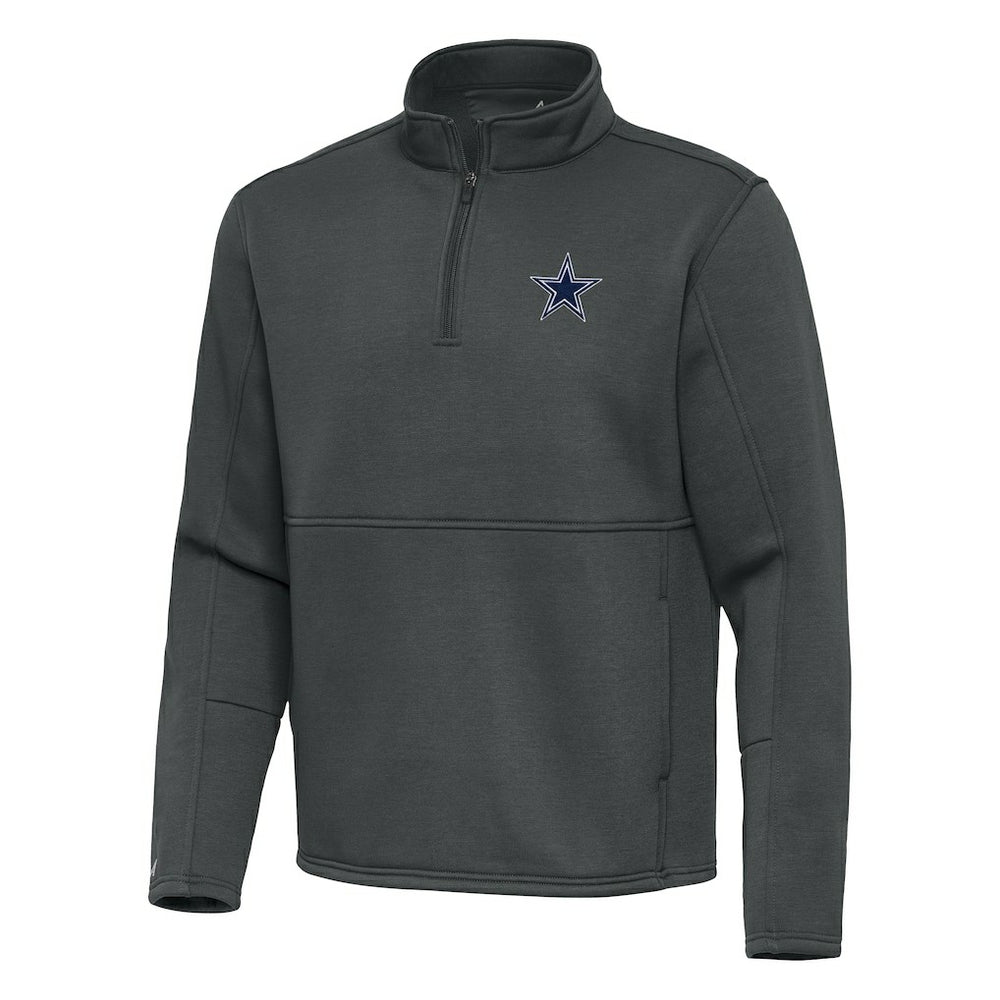 Dallas Cowboys Antigua Twist Quarter-Zip Pullover Jacket Pewter | NFL